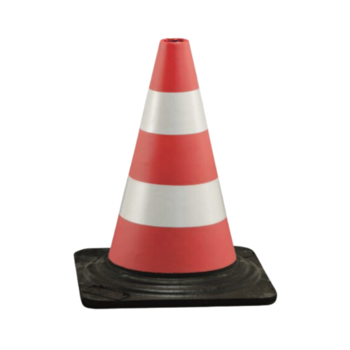 Cono in gomma h 30 cm rifrangente in Classe 1 - Uso diurno