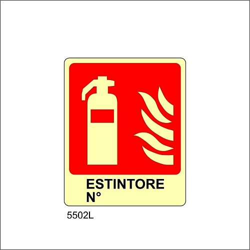 Estintore N° Luminescente - C - Alluminio Luminescente - 230x310 mm