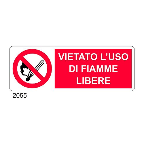 Vietato l'uso di fiamme libere - A - Alluminio 350x125 mm