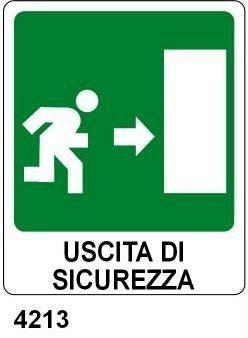 Uscita di sicurezza destra - C - Alluminio 230x310 mm