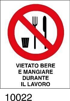 Vietato bere e mangiare durante il lavoro - etichette - 25pz