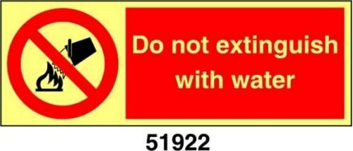 Do not extinguish with water - A - ADL 200x75 mm