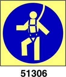 Wear safety harness - indossare la cintura di sicurezza - B - ADL 150x150 mm - Conf 10 pz.