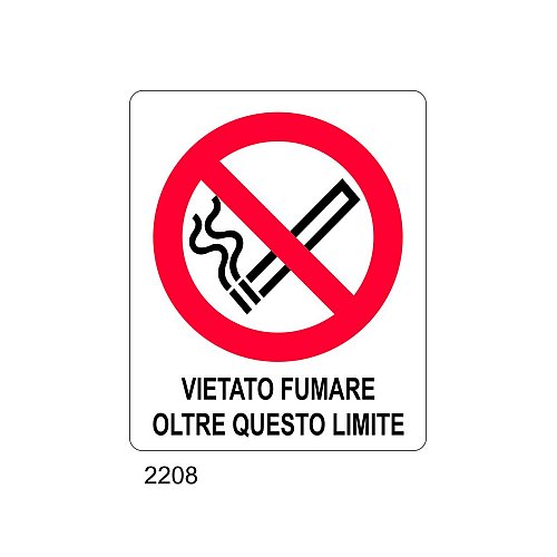 Vietato fumare oltre questo limite - C - Alluminio 270x370 mm