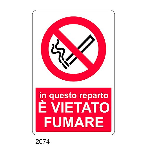 In questo reparto è vietato fumare - C - Alluminio 330x500 mm