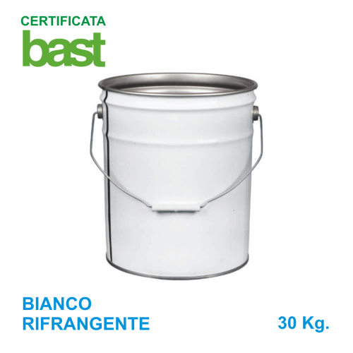 Vernice acrilica a solvente di colore BIANCO rifrangente certificata BAST
