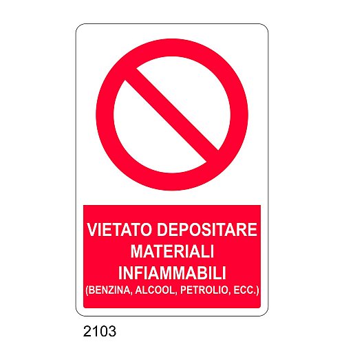 Vietato depositare materiali infiammabili - C - Alluminio 330x500 mm