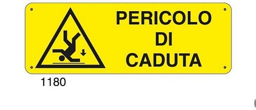 Pericolo di caduta - B - Alluminio 765x270 mm - Conf 10 pz.
