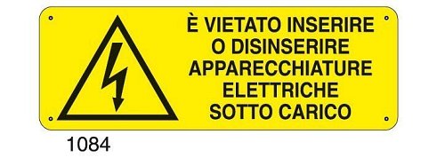 E' vietato inserire o disinserire apparecchiature elettriche sotto carico