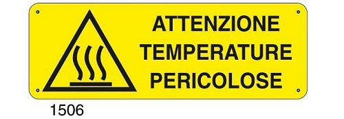 Attenzione temperature pericolose - E - Alluminio 500x700 mm
