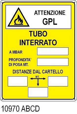 Tubo interrato - GPL - D - Alluminio 330x500 mm