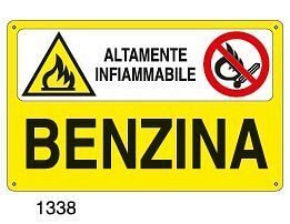 Altamente infiammabile-Benzina - A - Alluminio 500x330 mm - Conf 10 pz.