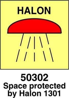 Space protected by Halon 1301 - A - ADL 150x150 mm