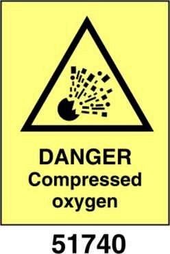 Danger compressed oxygen