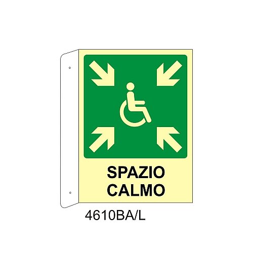 Spazio calmo - Alluminio - B - 160x210mm - Bifacciale a Bandiera - Luminescente