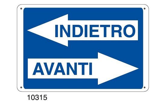 Indietro,avanti - E - Alluminio 700x500 - Conf 10 pz.