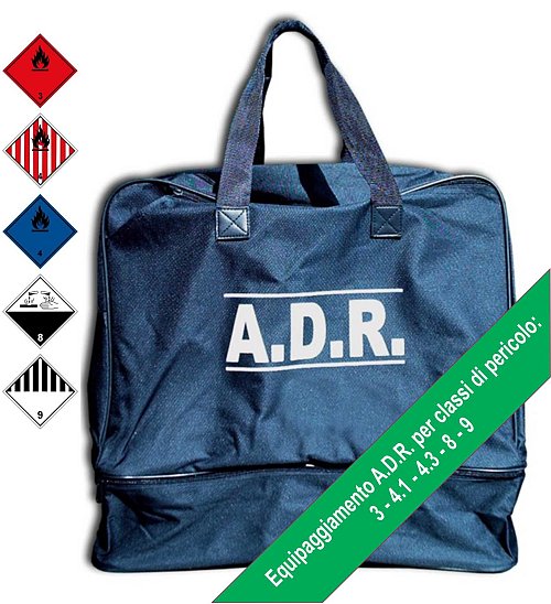 Borsa ADR composizione base classi di pericolo: 3 - 4.1 - 4.3 - 8 - 9 