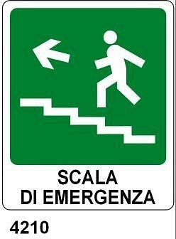 Scala di emergenza alto sinistra - A - Alluminio 120x145 mm