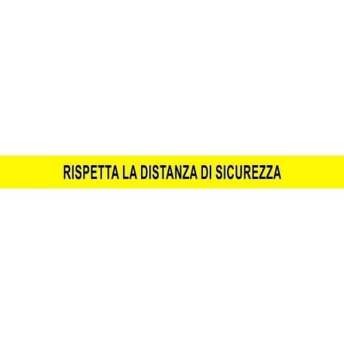 Rispetta la distanza di sicurezza 1000x80 mm - Giallo