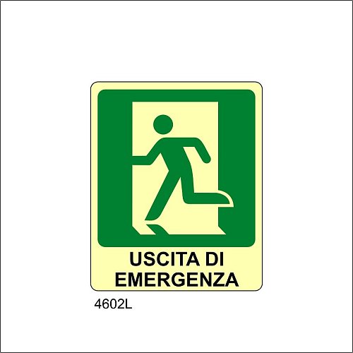 Uscita di Emergenza a sinistra Luminescente