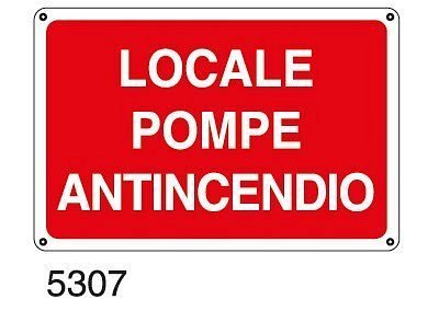 Locale pompe antincendio - A - Alluminio 300x200 mm