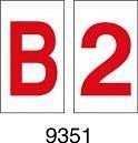 Lettere e Numeri - Etichette Adesive Bianco/Rosso - C - PVC adesivo - 34x60 mm - 50pz