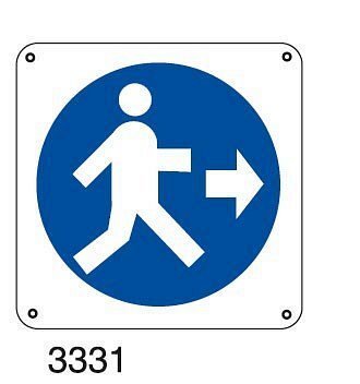 Obbligo pedoni a destra - D - Alluminio 435x435 mm