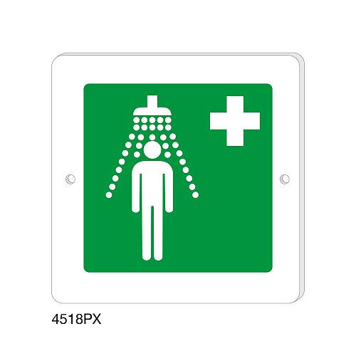 Doccia di emergenza - Plexiglass - B - 150x150 mm - Monofacciale - 2 Fori