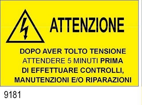 Attenzione dopo aver tolto tensione