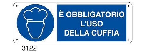 E' obbligatorio l'uso della cuffia - E - Alluminio 500x700 mm