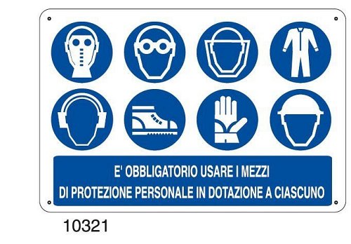 E' obbligatorio usare i mezzi di protezione personale in dotazione a ciascuno - E - Alluminio 700x500