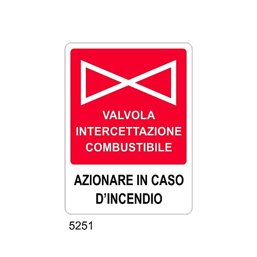 Valvola intercettazione combustbile azionare solo in caso di incendio - B- Alluminio 160x210 mm