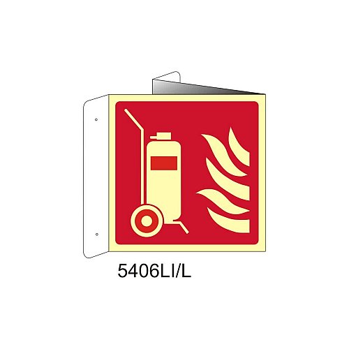 Estintore Carrellato - Alluminio - C - 230x230mm - Bifacciale a Libro - Luminescente
