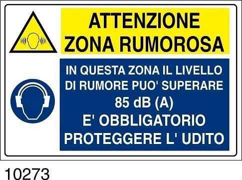 Attenzione zona rumorosa - A - Alluminio - 500x330 mm.