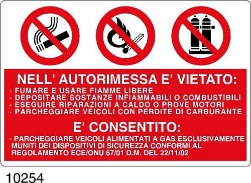 Nell'Autorimessa è vietato