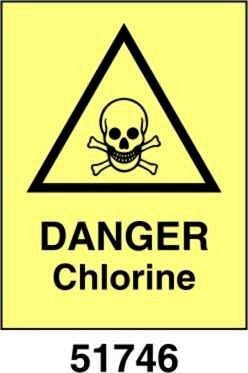 Danger chlorine - A - ADL 150x200 mm - Conf 10 pz.