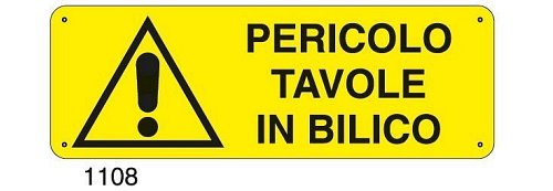 Pericolo tavole in bilico - A - Alluminio 350x125 mm