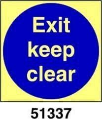 Exit keep clear -uscita tenersi distanti - A - PVL 100x100 mm - Conf 10 pz.