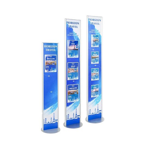 Espositore Autoportante con Pannello Forex e 4 o 8 Tasche A5