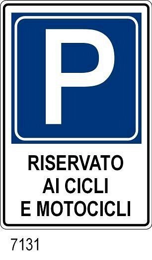 Riservato ai cicli e motocicli - B - Alluminio - 400x600 mm