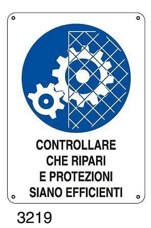 Controllare che ripari e protezioni siano efficienti - D - Alluminio 435x680 mm