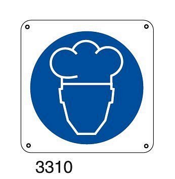 Obbligo uso della cuffia - E - Alluminio 665x665 mm - Conf 10 pz.