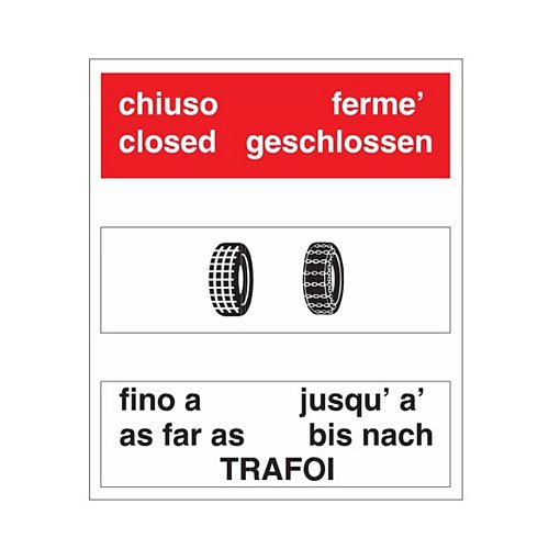 Tratto terminale della strada o passo chiuso - C - Alluminio CL.2 105x35 cm