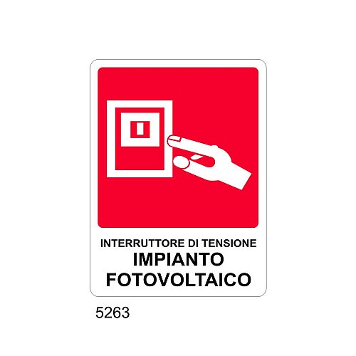 Interruttore di tensione impianto fotovoltaico - D- Alluminio 370x500 mm