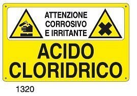Attenzione corrosivo e irritante-Acido cloridrico