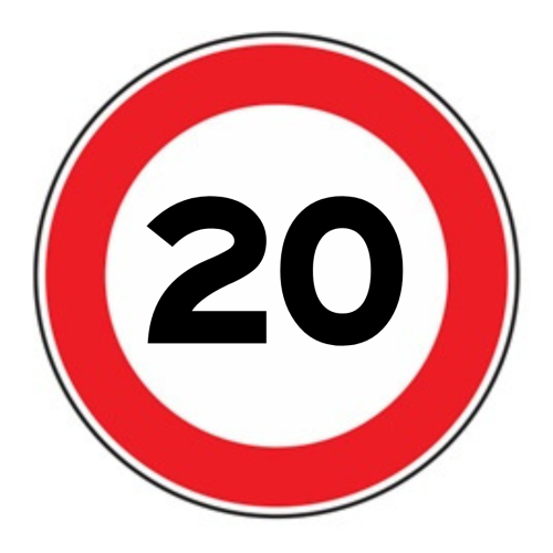Limite massimo di velocità 20 km/h - B - Ferro CL.1 60cm