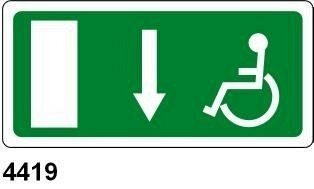 Uscita di Sicurezza disabili basso - A - Alluminio 350x125 mm