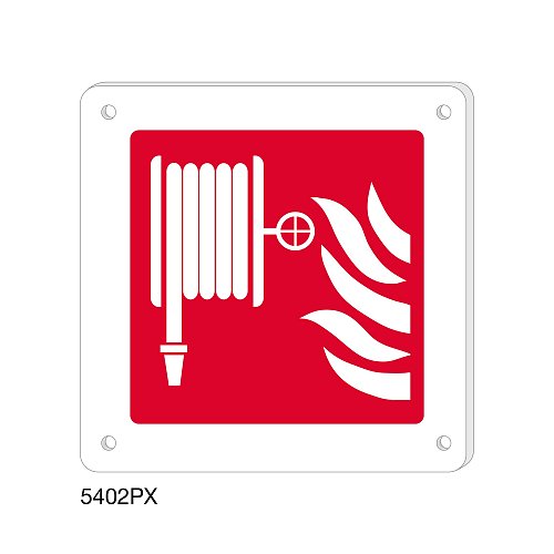 Lancia antincendio naspo - Plexiglass - B - 150x150 mm - Monofacciale - 4 Fori