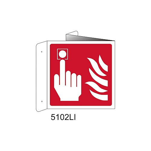 Allarme antincendio - Alluminio - B - 160x160mm - Bifacciale a Libro - Non Luminescente