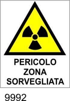 Pericolo zona sorvegliata - etichette - 25pz